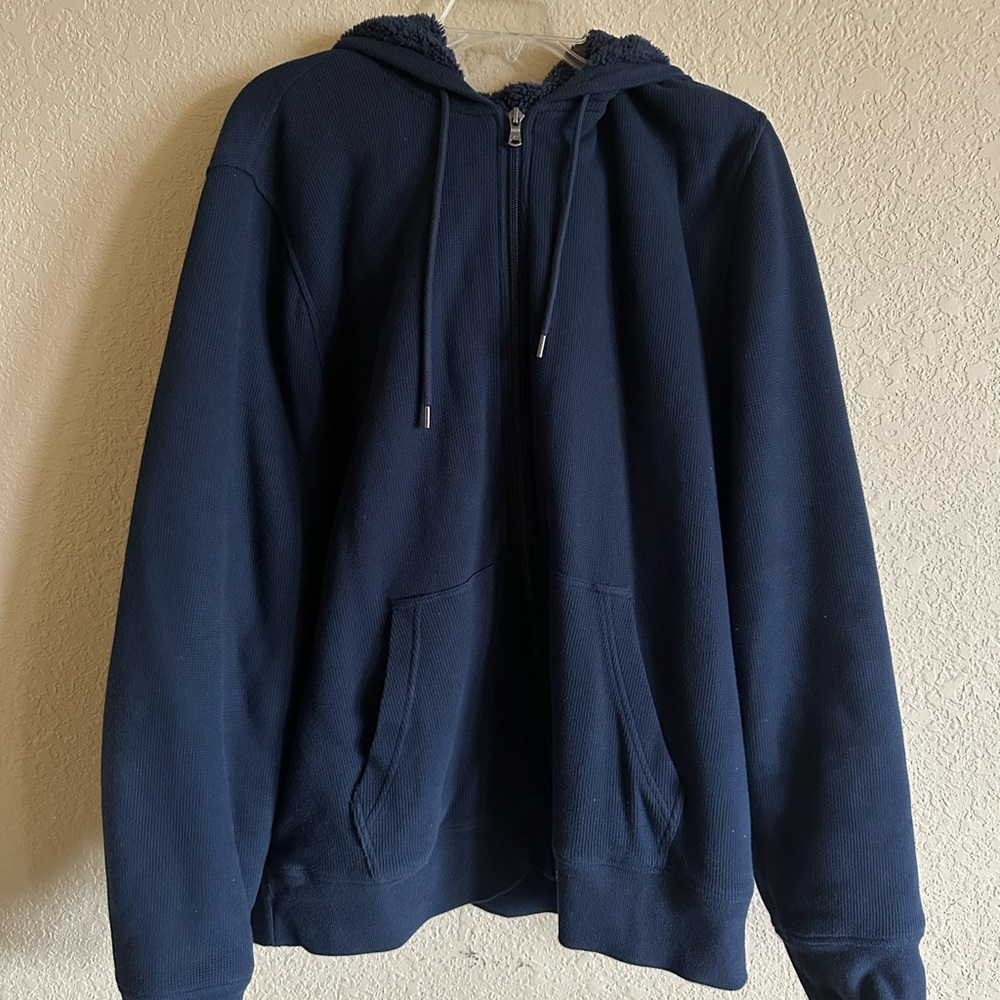 Michael Kors Navy Blue Zip Up Sweater Size XL